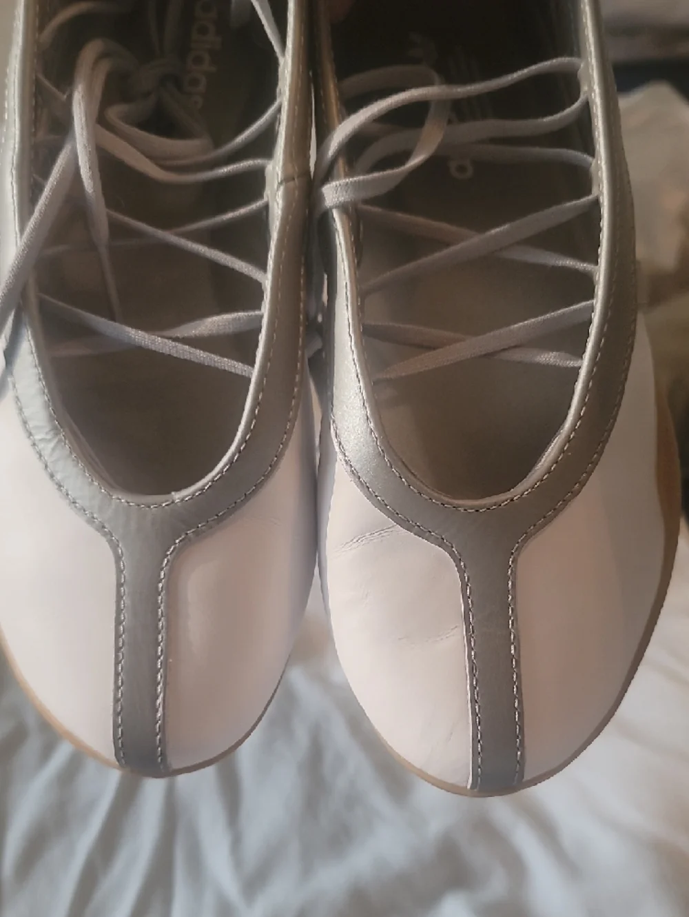 adidas Women's White and Gray Slip-On Ballet Flats - Picture 9 of 10